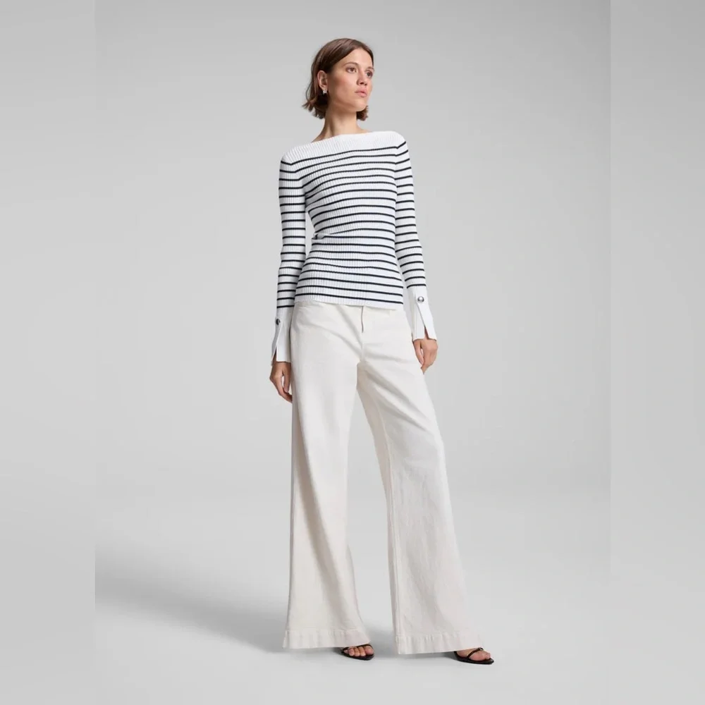 A.L.C $395 Anya Striped Knit Top - Picture 5 of 6